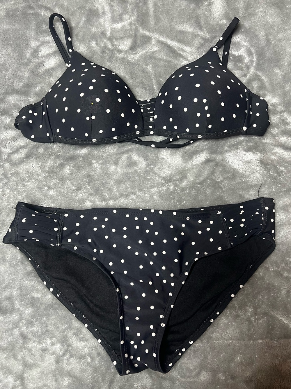 Polka Dot Black & White Two-Piece